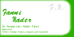 fanni mader business card